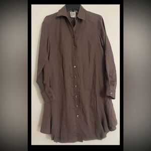 Finley 100% Linen Made in USA Long Sleeve Tunic XS BROWNISH